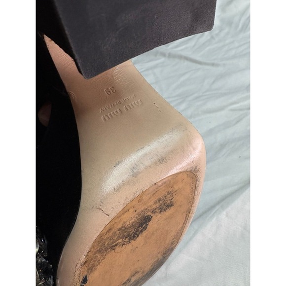 Miu Miu crystal black satan platform size 39 - Picture 9 of 9